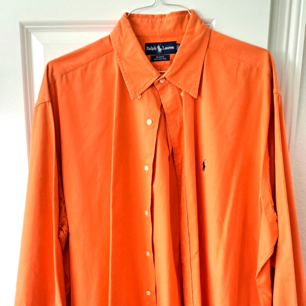 Ralph Lauren Orange Casual Button Down Shirt